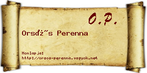 Orsós Perenna névjegykártya
